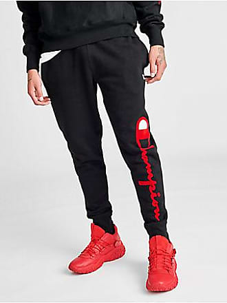 champion red and black sweatpants