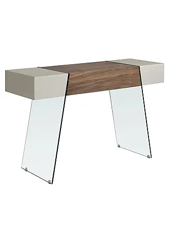 Mesa de comedor extensible LUBANA - Cristal templado, metal