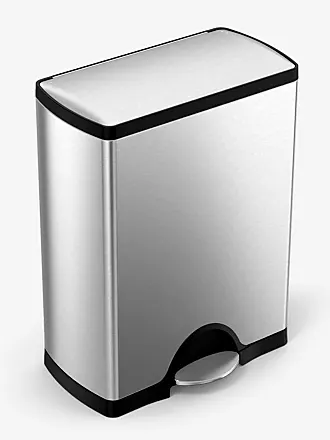 simplehuman 55 Liter / 14.5 Gallon Commercial Swing Top Trash Can,  ADA-Compliant, 11-20 Gallons, Brushed Stainless Steel