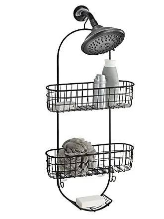 Splash Home Bathroom Door or Hanging from Shower Head Caddy with Two Basket  Organizers Plus Dish for Storage Shelves for Shampoo, Conditioner Soaps