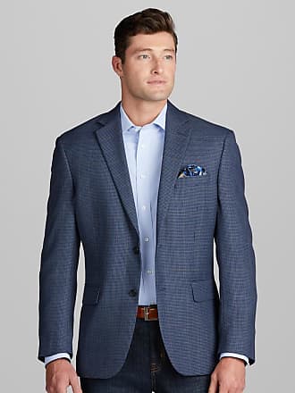 Jos. A. Bank Mens Executive Collection Traditional Fit Tic Windowpane Sportcoat - Big & Tall, Blue, 48 Regular
