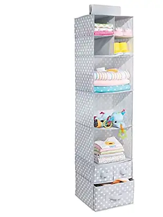 mDesign Soft Fabric Dresser Drawer/Closet Divided Storage Organizer Bins  for Bedroom - Holds Lingerie, Bras, Socks, Leggings, Clothes, Purses