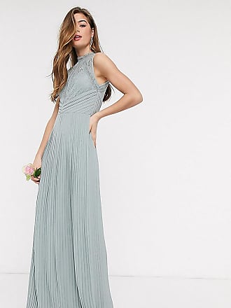 tfnc bridesmaid exclusive cami wrap maxi dress with fishtail in grey