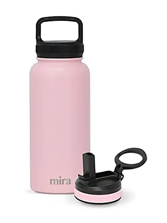 Mira 12oz Insulated Small Thermos Flask, Kids Vacuum Insulated Water Bottle,  Leak Proof, Rose Pink 