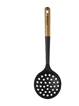 STAUB Serving Spoon, Great for Scooping Sides and Serving Hearty Stews,  Durable BPA-Free Matte Black Silicone, Acacia Wood Handles, Safe for  Nonstick