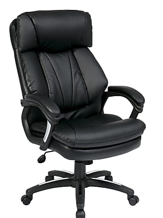 Office Star DC Series Deluxe Breathable Mesh Back Ergonomic Drafting Chair  with Lumbar Support and Adjustable Footring, Black Fabric