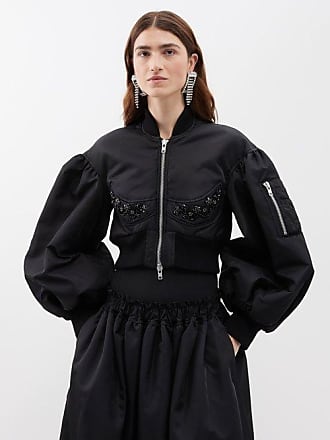 Simone Rocha Cropped puff-sleeve Biker Jacket - Farfetch