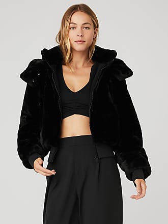 Balenciaga Cropped Padded Faux Fur Jacket in Black for Men