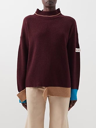 Womens Clothing Jumpers and knitwear Turtlenecks Marni Colour-block Turtleneck Jumper in Red 