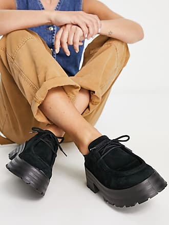 CafeNoir Leder Schnürschuh in Schwarz Damen Schuhe Flache Schuhe Schnürschuhe und Schnürstiefel 