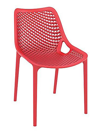 Farbe:rot CLP 2er-Set XXL Gartenstuhl-Crystal aus Kunststoff I 2 x Wetterbeständiger Stapelstuhl mit Einer maximalen Belastbarkeit von 160 kg