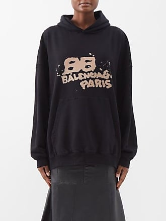 Balenciaga Distressed Effect Zipped Hoodie in Black for Men