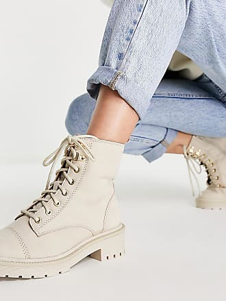 river island classic military lace up boot in black