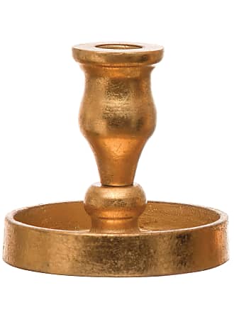 Multi Creative Co-Op 4-1//4 Round x 5-1//4H Metal Gold Finish Taper Holders