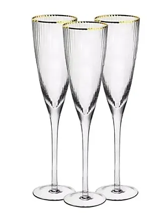 Twine Starlight Stemless Champagne Glasses, Set of 2 18 oz Festive