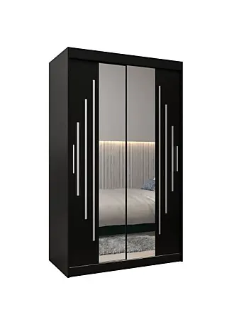 Armoire de Chambre VENEZIA Noir 120 avec 2 Portes Coulissantes et