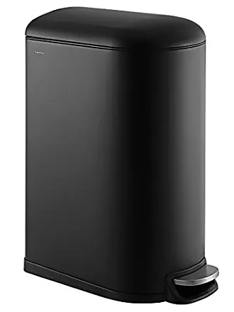  happimess HPM1006A Step-Open Steel Pedal and Soft-Close Lid  Free Mini Garbage Bin for Home, Office, Kitchen Trash Can, Large:12.98  Gallon Small:1.3 Gallon, Stainless Steel : Home & Kitchen