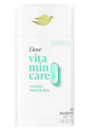 Dove Whole Body Deo Aluminum Free Invisible Cream Deodorant Coconut &  Vanilla for All Day Odor Control, 2.5 oz