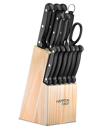 Hampton Forge Tomodachi Diamonds Knife Set with Guards - Black, 12