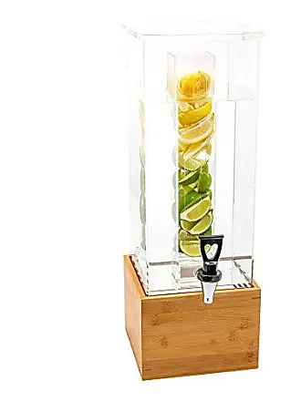 RW Base 17 oz Black Glass Olive Oil Dispenser - with Stainless Steel Pourer  - 2 1/4 x 2 1/4 x 12 1/2 - 1 count box