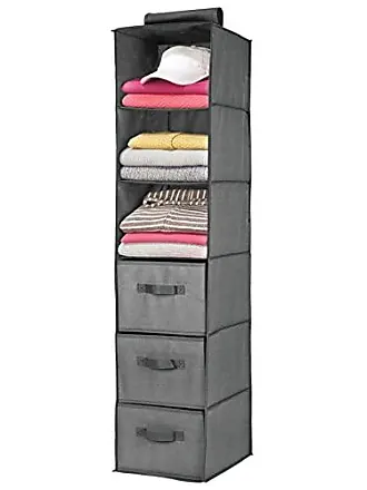 mDesign Soft Fabric Dresser Drawer/Closet Divided Storage Organizer Bins  for Bedroom - Holds Lingerie, Bras, Socks, Leggings, Clothes, Purses