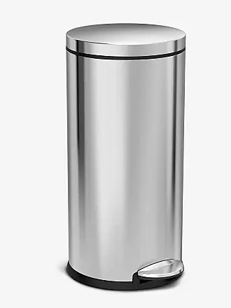  simplehuman 40 Liter / 10.6 Gallon Stainless Steel Dual  Compartment Butterfly Lid Kitchen Step Trash Can Recycler, Brushed  Stainless Steel & Custom Fit Drawstring Trash Bags, 60 Pack, White, 60 Pack  : Home & Kitchen