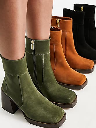 Womens Shoes Boots Ankle boots ASOS Rubber Anarchy Chunky Toe Cap Boots in Green 
