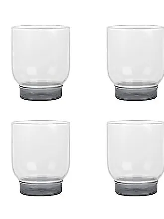 Elle Decor Glass Water Cups, Set Of 4, Vintage Ribbed Stackable Drinking  Glasses, 9.4 Oz Iced Coffee Cup, For Whiskey, Cocktails, Smoothies, Or Gift