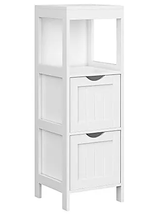 VASAGLE Small Bathroom Storage Cabinet, Slim Organizer, Toilet Paper Holder with Storage with Slide Out Drawers, for Small Spaces, White UBBC847P31