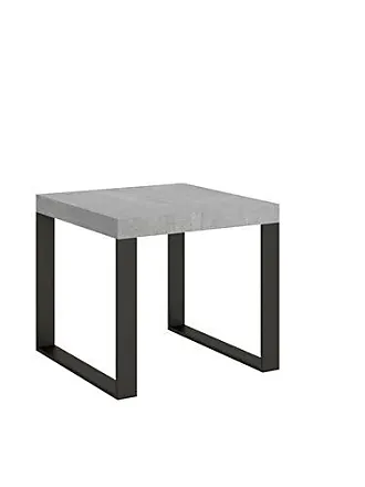 Table extensible 90x90-246 cm linea ciment cadre anthracite