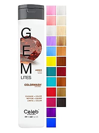 Celeb Luxury Gem Lites Colorwash, Professional Semi-Permanent Hair Color Depositing Shampoo, Amber, 8.25 Fl Oz (Pack of 1)