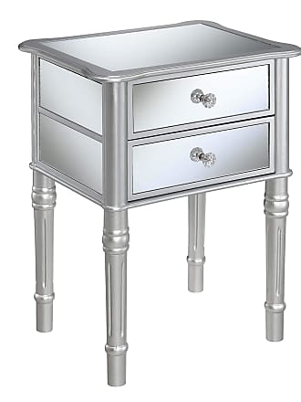 Convenience Concepts Gold Coast Mayfair End Table, Silver / Mirror