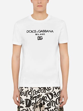 Dolce & Gabbana Baumwolle T-Shirt Baumwolle DG-Stickerei in Weiß für Herren Herren Bekleidung T-Shirts Kurzarm T-Shirts 