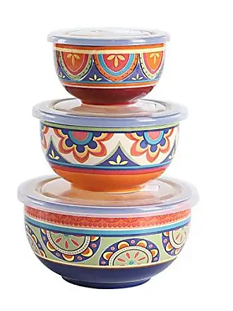 Bico Blue Talavera Ceramic Canister Set of 3 for Kitchen Counter, 62oz,  40oz, 32oz each, with Wooden Air Tight Lid, Food Storage Jar for storing