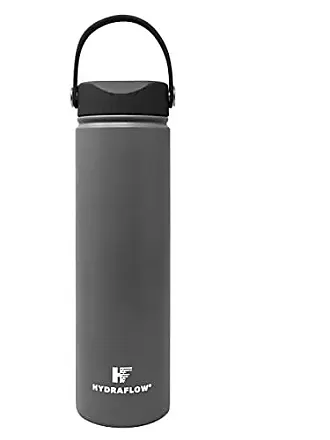 Hydraflow Hybrid - Triple Wall Vacuum Insulated Water Bottle with Flip  Straw (25oz, Powder Graphite) Stainless Steel Metal Thermos, Reusable Leak