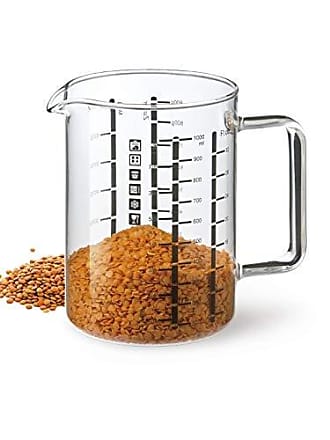 Simax Glass Measuring Cup, Durable Borosilicate Glass, Easy to Read Metric  Measurements in Liter, Milliliter, Ounce, Sugar Grams, Drip Free Spout,  Microwave Safe Pack of 2 includes 32 oz and 16 oz 