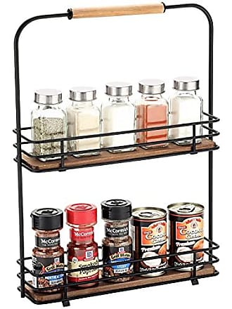 MyGift Rustic Torched Wood Spice Jar Organizer Rack with 3 Tier Stair  Design, Kitchen Countertop Seasoning and Condiment Storage Display Shelf