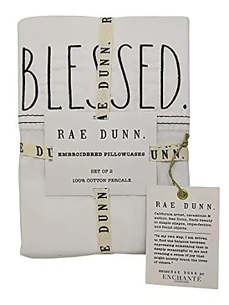 Rae Dunn Kitchen Towels Set of 2 White 100% cotton Grateful Blessed New