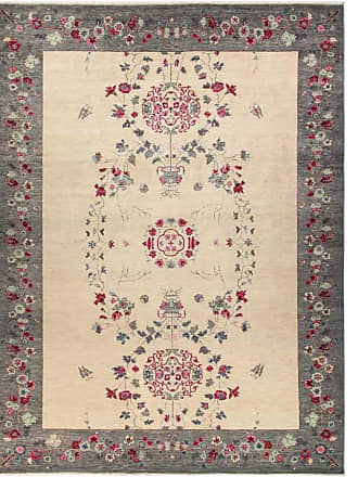 Solo Rugs Suzani Valencia One of a Kind Hand Knotted Area Rug Beige and Grey 2' 9 x 8' 1 