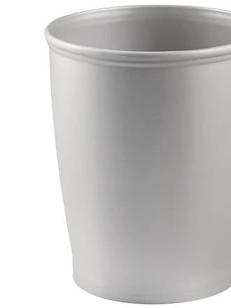 NEW CARO HOME SILVER GRAY+WHITE RESIN FLORAL CARVED LOOK,TRASH CAN WASTE BASKET 