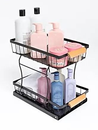 Solesoul 3-Tier Under Sink Organizers and Storage Unit - Bathroom and Kitchen Sink Organizers with 4 Hooks - Multi-Purpose Cabinet Organizer Shelf