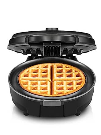 Chefman Anti-Overflow Belgian Waffle Maker w/Shade Selector & Mess Free Moat Grey Round Waffle-Iron w/Nonstick Plates & Cool Touch Handle Measuring Cup Included 