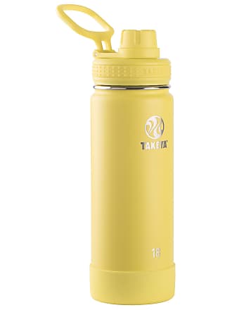 Takeya Tritan Spout Water Bottles, 18 oz, Breezy Blue/Stormy Black, Set of 2 Bottles