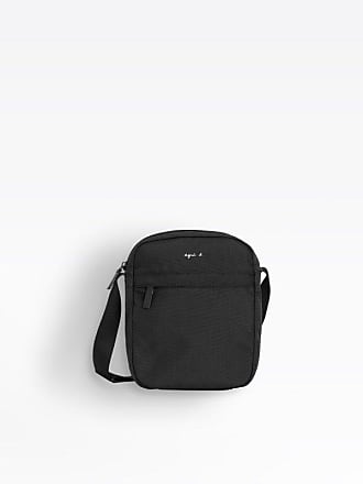 agnès b. black nylon canvas shoulder bag