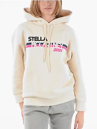 Stella McCartney Abbigliamento Maglioni e cardigan Felpe e hoodies Hoodies Felpa con cappuccio in velours di cotone con ricamo margherite 