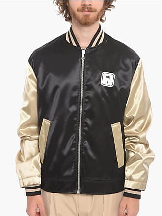 Palm Angels Monogram Print Varsity Jacket In Black for Men