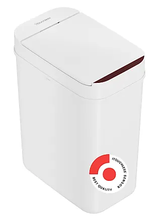 2.6 Gallon Small Bathroom Trash Can with Lid, Narrow for Kitchen, Office,  Bedroom (White, 10L)