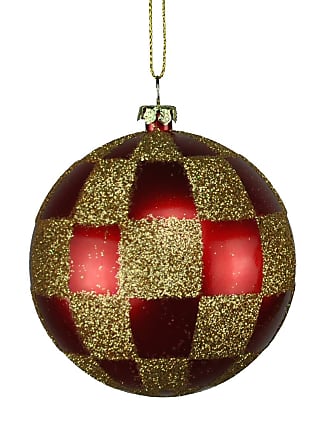 80mm Red & Gold Queens of Christmas 12 Pack Stripe Waves Ball Christmas Ornaments 12 Count