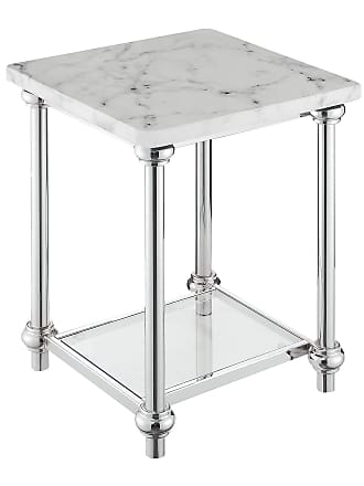 Convenience Concepts Roman II End Table, Faux White Marble / Chrome