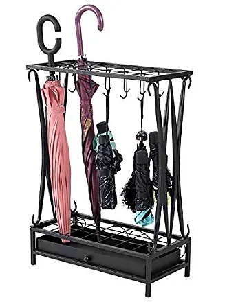 MyGift Wall Mounted Torched Wood Bathroom Shelf Organizer, 2 Tier Display Rack with Hanging Towel Bar